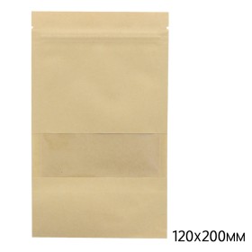 Sachet Kraft avec fenêtre : 120x200mm